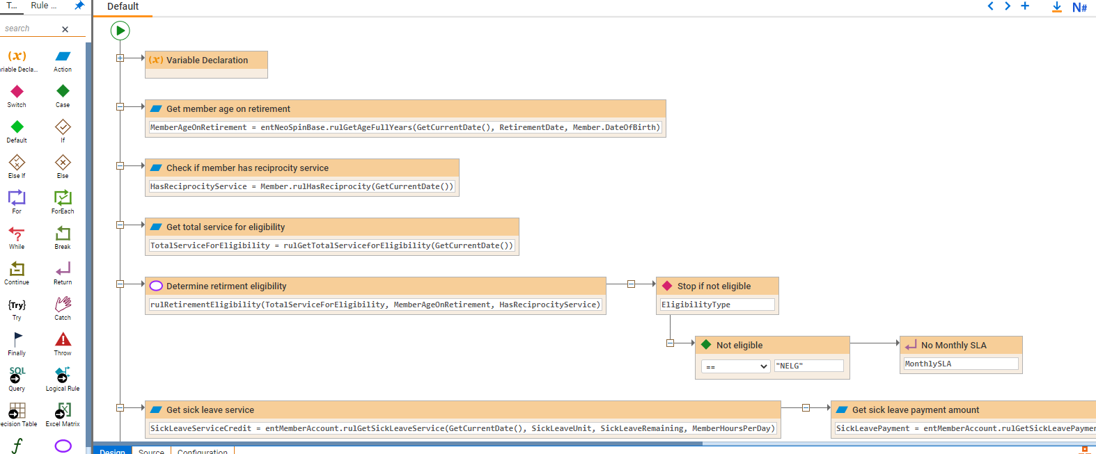 Rules engine in low-code platform